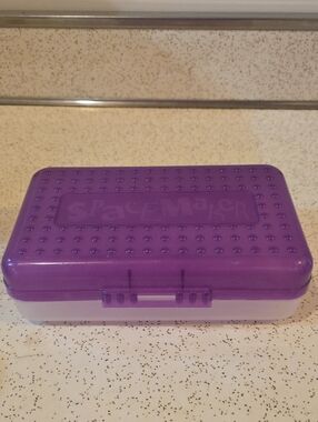 Eldon SpaceMaker 90s Y2K VTG Purple Plastic Storage Pencil Box